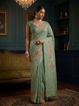 MIMOSA Pista Saree Saree — pose 5 styling detail