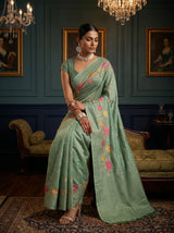 MIMOSA Pista Saree Saree — pose 8 styling detail