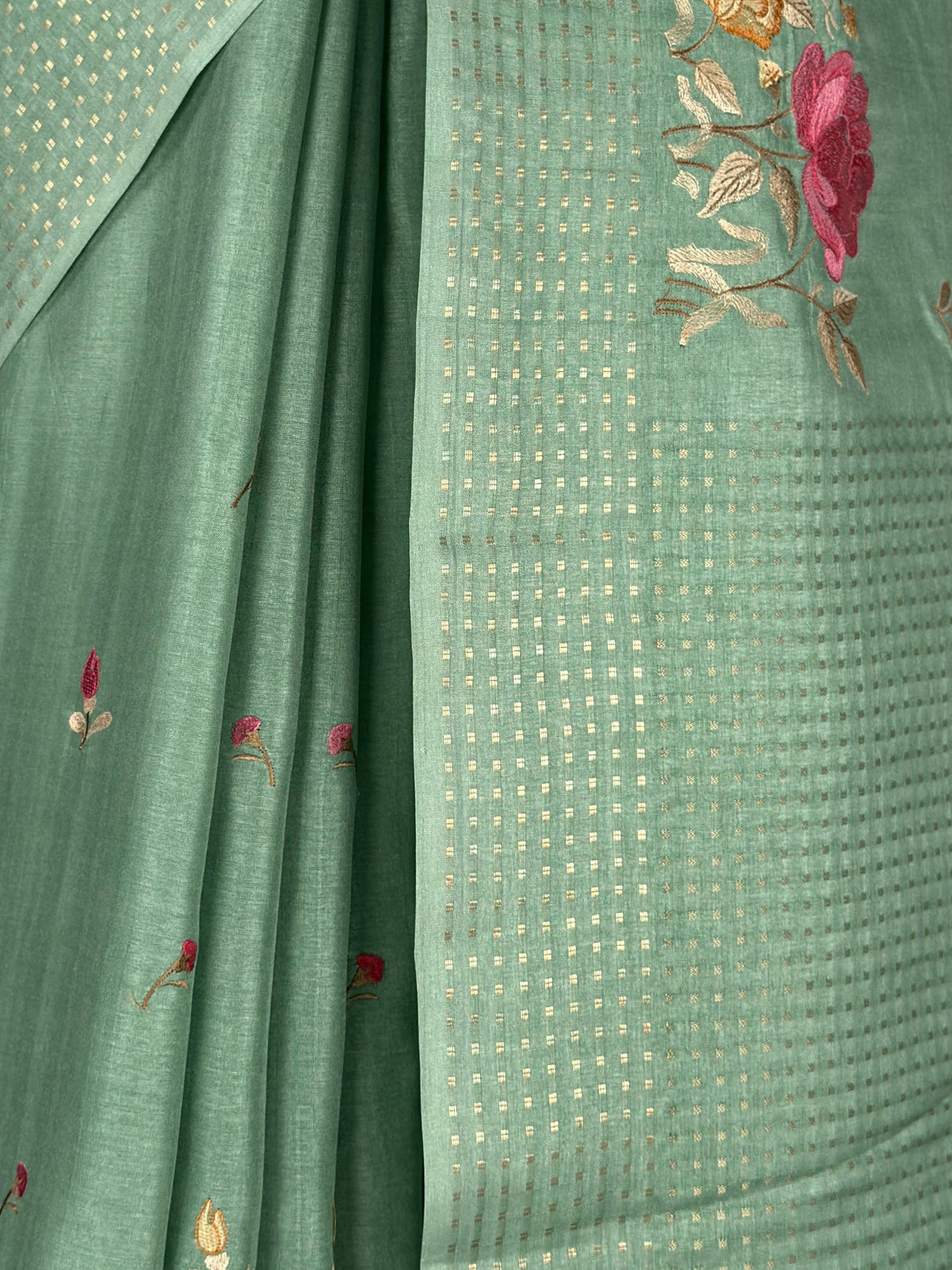 MIMOSA Pista Saree Saree — fleets shot full lifestyle
