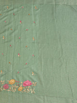 MIMOSA Pista Saree Saree — pallu and zari work detail