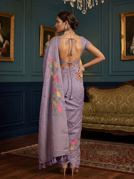 MIMOSA Violet Saree Saree — pose 2 styling detail