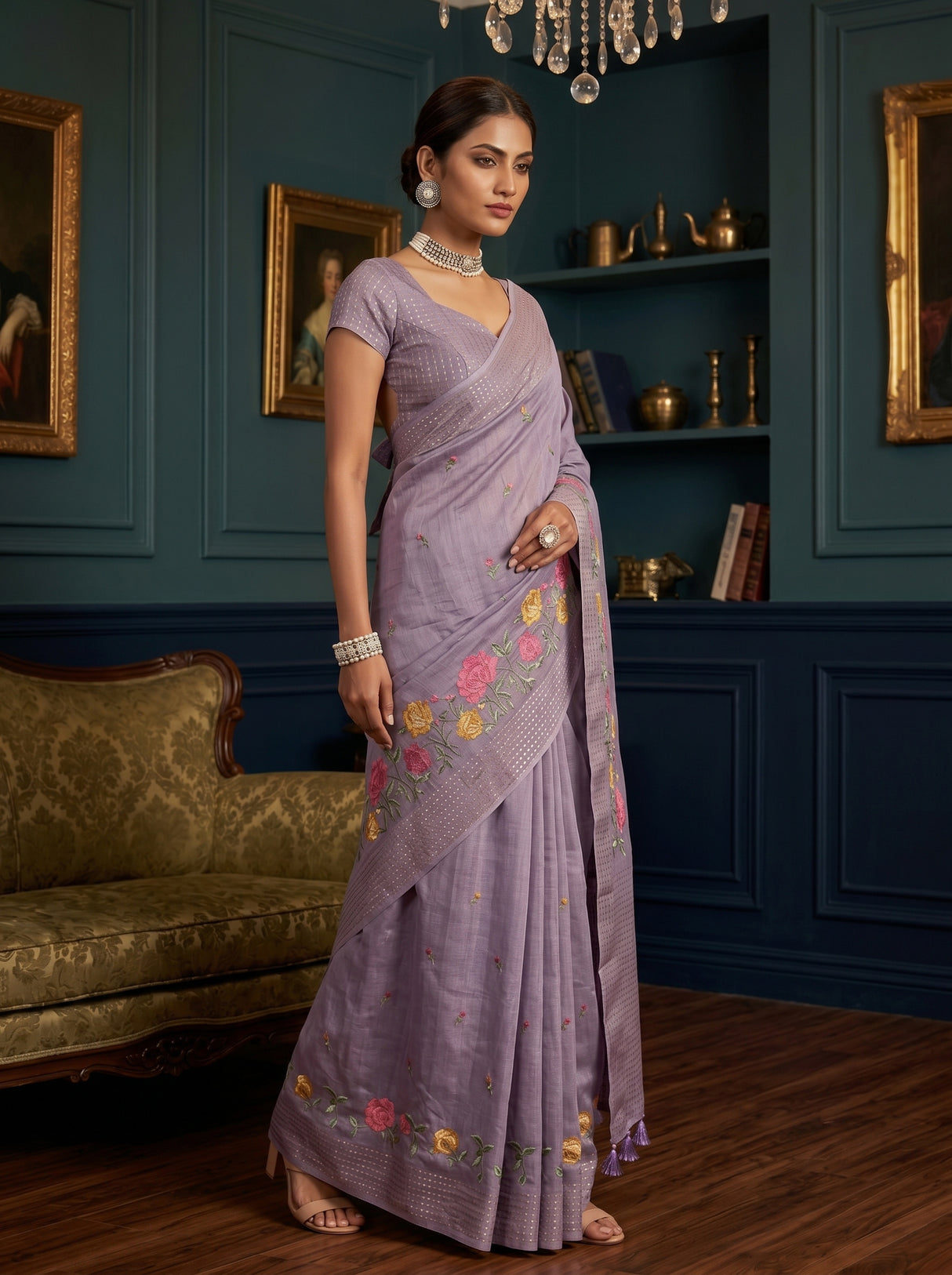 MIMOSA Violet Saree Saree — pose 5 styling detail