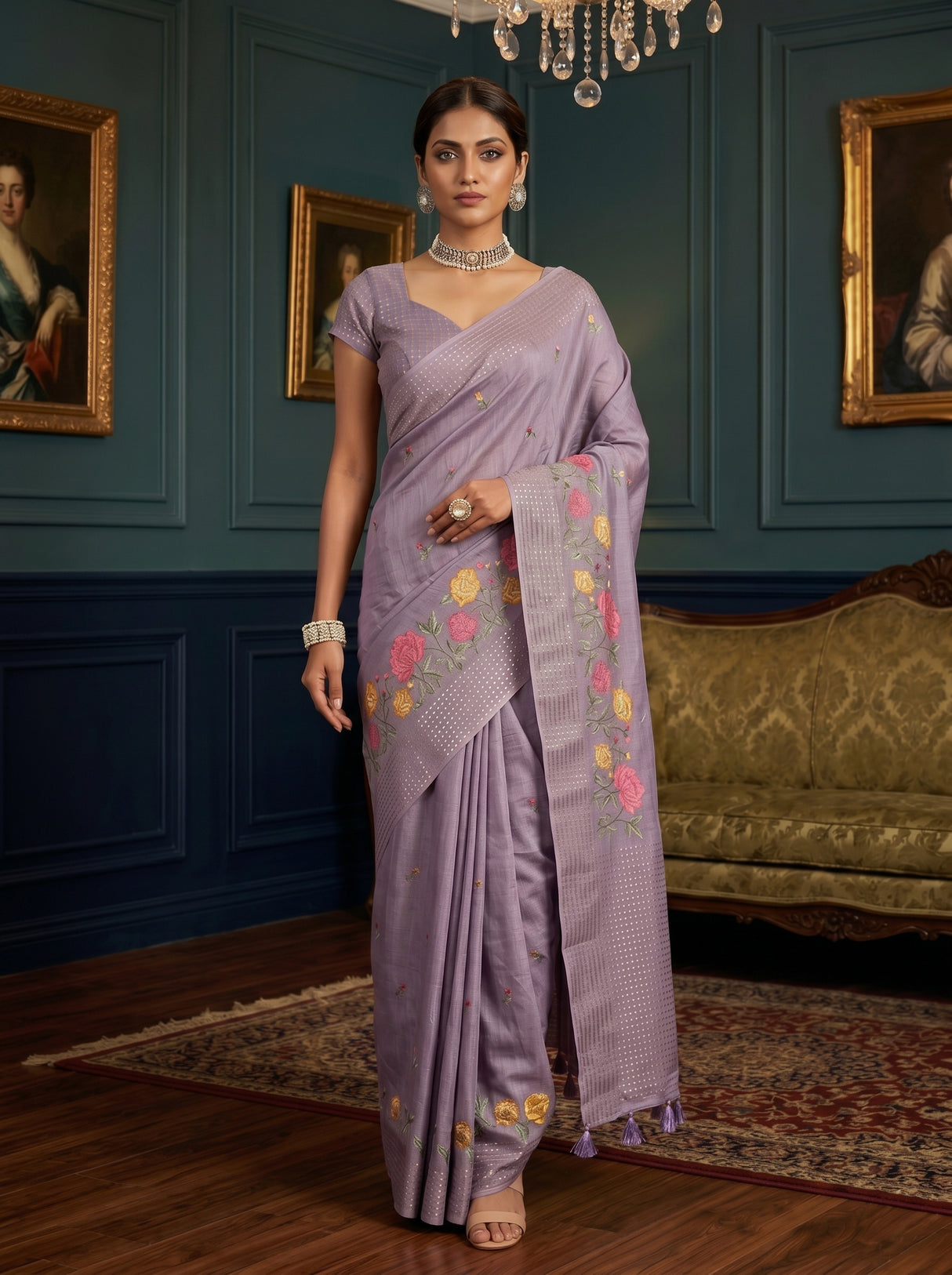 MIMOSA Violet Saree Saree — pose 6 styling detail