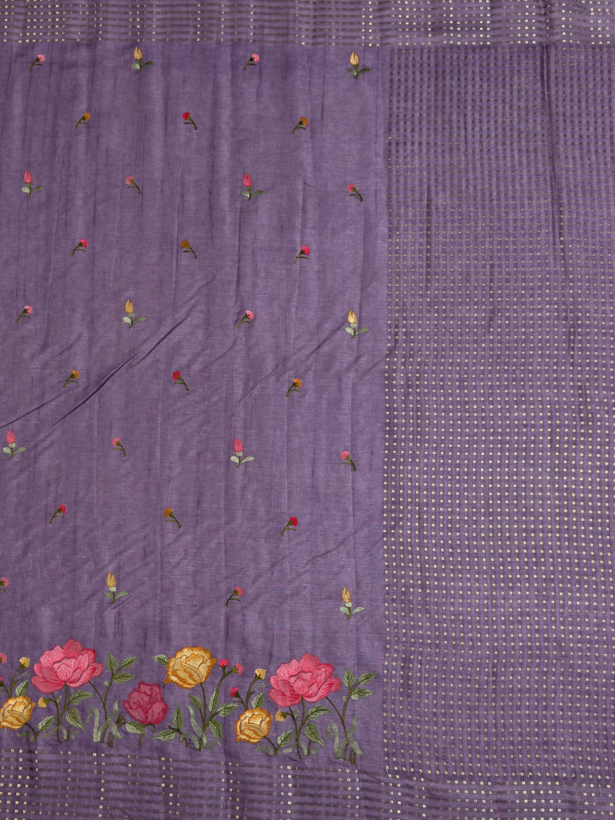 MIMOSA Violet Saree Saree — pallu and zari work detail