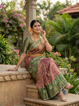 MIMOSA Chocolate Kanjivaram Art Silk Saree — pose 8 styling detail