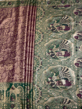 MIMOSA Chocolate Kanjivaram Art Silk Saree — pallu and zari work detail