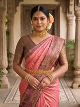 MIMOSA Gajari Kanjivaram Art Silk Saree — pose 10 styling detail