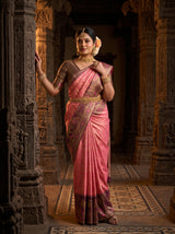 MIMOSA Gajari Kanjivaram Art Silk Saree — pose 5 styling detail