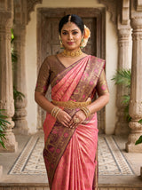MIMOSA Gajari Kanjivaram Art Silk Saree — pose 6 styling detail