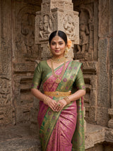MIMOSA Magenta Kanjivaram Art Silk Saree — pose 10 styling detail