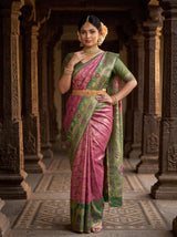 MIMOSA Magenta Kanjivaram Art Silk Saree — pose 4 styling detail