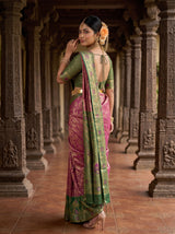 MIMOSA Magenta Kanjivaram Art Silk Saree — pose 7 styling detail