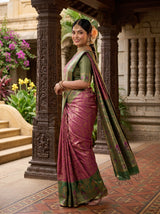 MIMOSA Magenta Kanjivaram Art Silk Saree — pose 9 styling detail