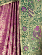 MIMOSA Magenta Kanjivaram Art Silk Saree — fleets shot full lifestyle