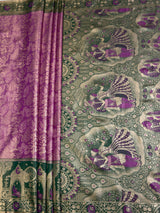 MIMOSA Magenta Kanjivaram Art Silk Saree — pallu and zari work detail