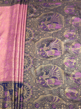 MIMOSA Pink Kanjivaram Art Silk Saree — pallu and zari work detail