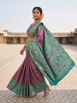MIMOSA Purple Kanjivaram Art Silk Saree — pose 9 styling detail