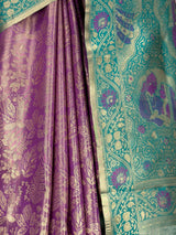 MIMOSA Purple Kanjivaram Art Silk Saree — fleets shot full lifestyle
