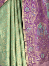 MIMOSA Pista Kanjivaram Art Silk Saree — fleets shot full lifestyle