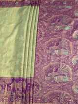 MIMOSA Pista Kanjivaram Art Silk Saree — pallu and zari work detail