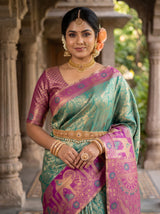MIMOSA Rama Kanjivaram Art Silk Saree — pose 10 styling detail