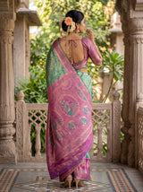 MIMOSA Rama Kanjivaram Art Silk Saree — pose 2 styling detail
