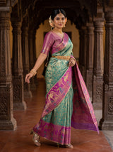 MIMOSA Rama Kanjivaram Art Silk Saree — pose 9 styling detail