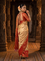 MIMOSA Tussar Kanjivaram Art Silk Saree — pose 7 styling detail