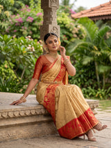 MIMOSA Tussar Kanjivaram Art Silk Saree — pose 8 styling detail