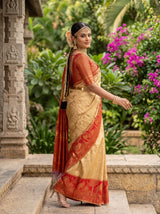 MIMOSA Tussar Kanjivaram Art Silk Saree — pose 9 styling detail
