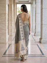 MIMOSA Grey Saree Saree — pose 2 styling detail