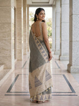 MIMOSA Grey Saree Saree — pose 5 styling detail