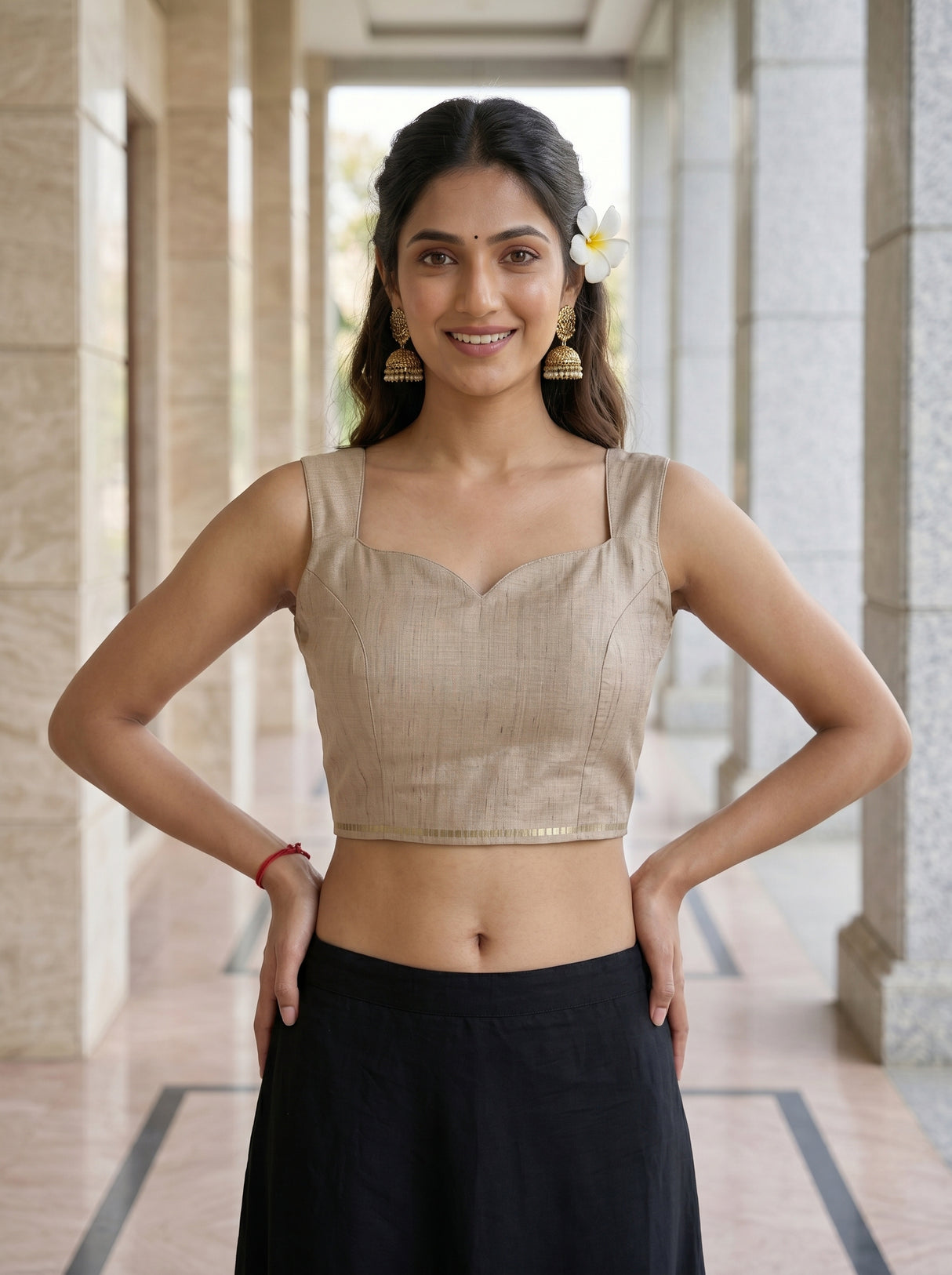 MIMOSA Grey Saree Saree — blouse close-up