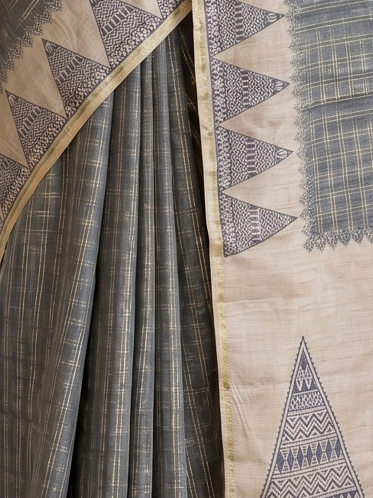 MIMOSA Grey Saree Saree — fleets shot full lifestyle