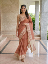 MIMOSA Maroon Saree Saree — pose 6 styling detail