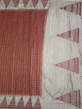 MIMOSA Maroon Saree Saree — pallu and zari work detail