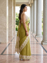 MIMOSA Olive Saree Saree — pose 3 styling detail