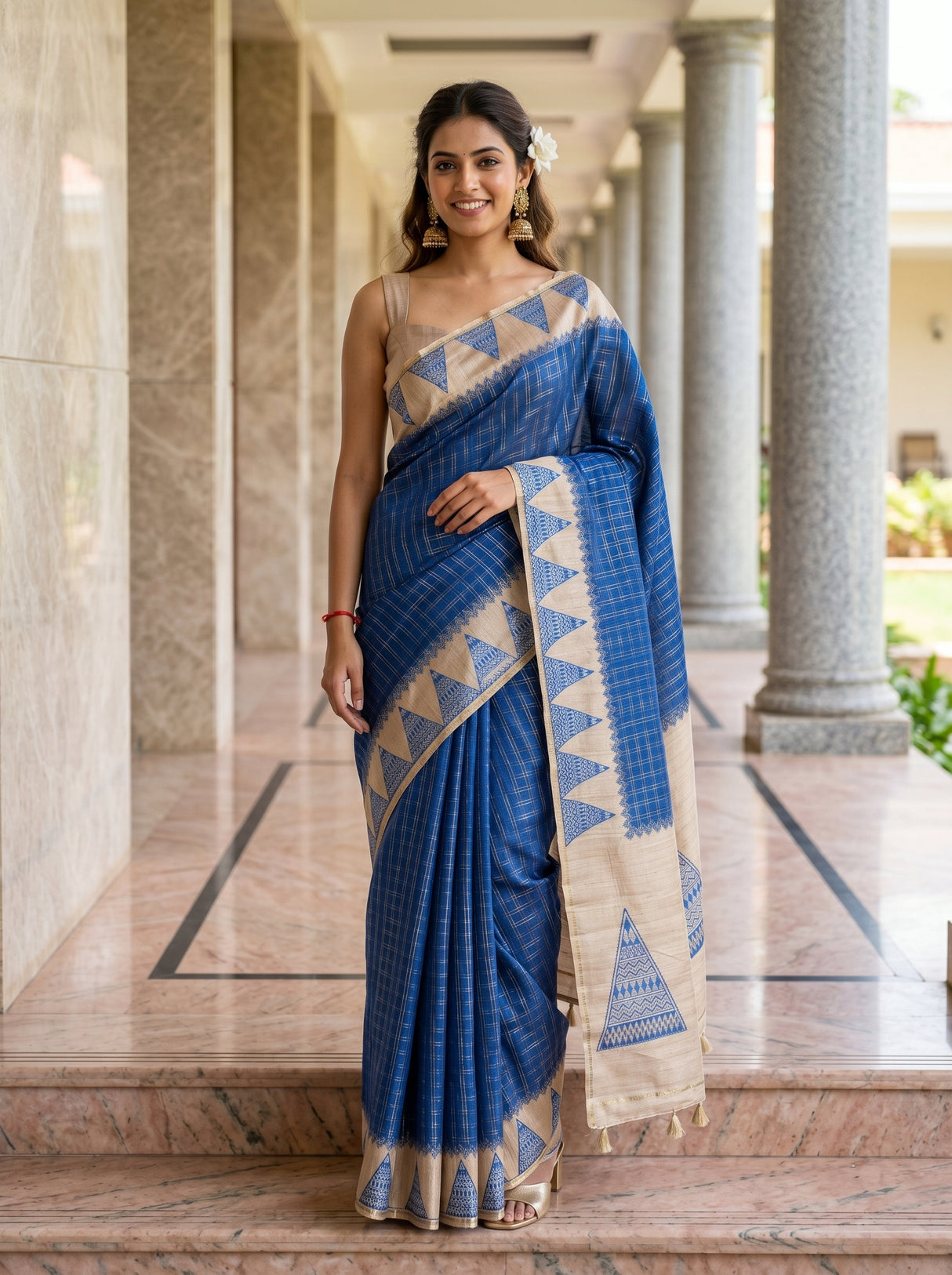 Royal Blue  Saree