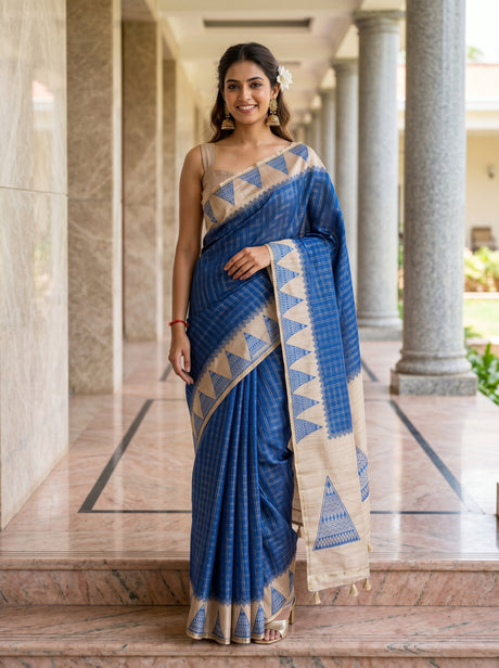 Royal Blue  Saree