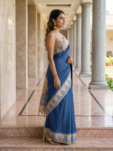 MIMOSA Royal Blue Saree Saree — pose 3 styling detail