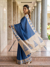 MIMOSA Royal Blue Saree Saree — pose 5 styling detail
