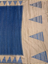 MIMOSA Royal Blue Saree Saree — pallu and zari work detail