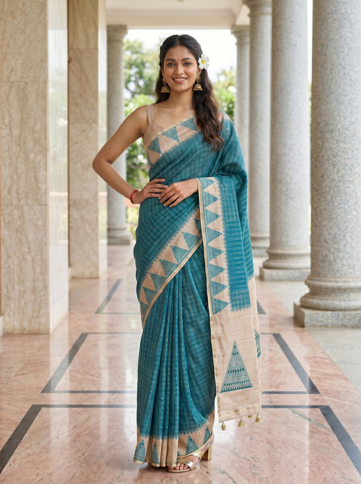 MIMOSA Sapphire Saree Saree — pose 4 styling detail