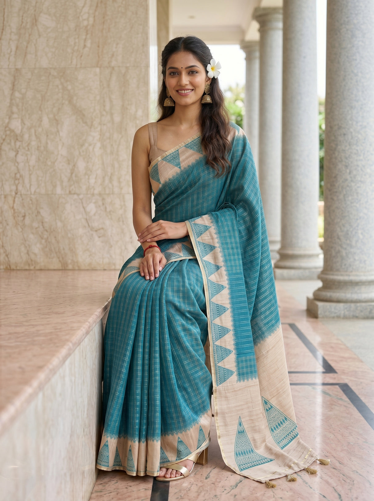MIMOSA Sapphire Saree Saree — pose 8 styling detail