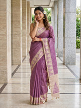MIMOSA Wine Saree Saree — pose 10 styling detail
