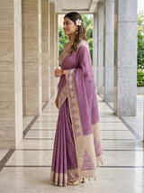 MIMOSA Wine Saree Saree — pose 3 styling detail