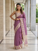 MIMOSA Wine Saree Saree — pose 4 styling detail