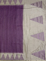 MIMOSA Wine Saree Saree — pallu and zari work detail