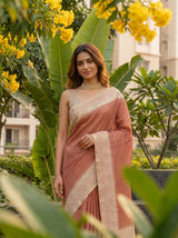 MIMOSA Maroon Saree Saree — pose 10 styling detail