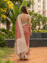 MIMOSA Maroon Saree Saree — pose 2 styling detail